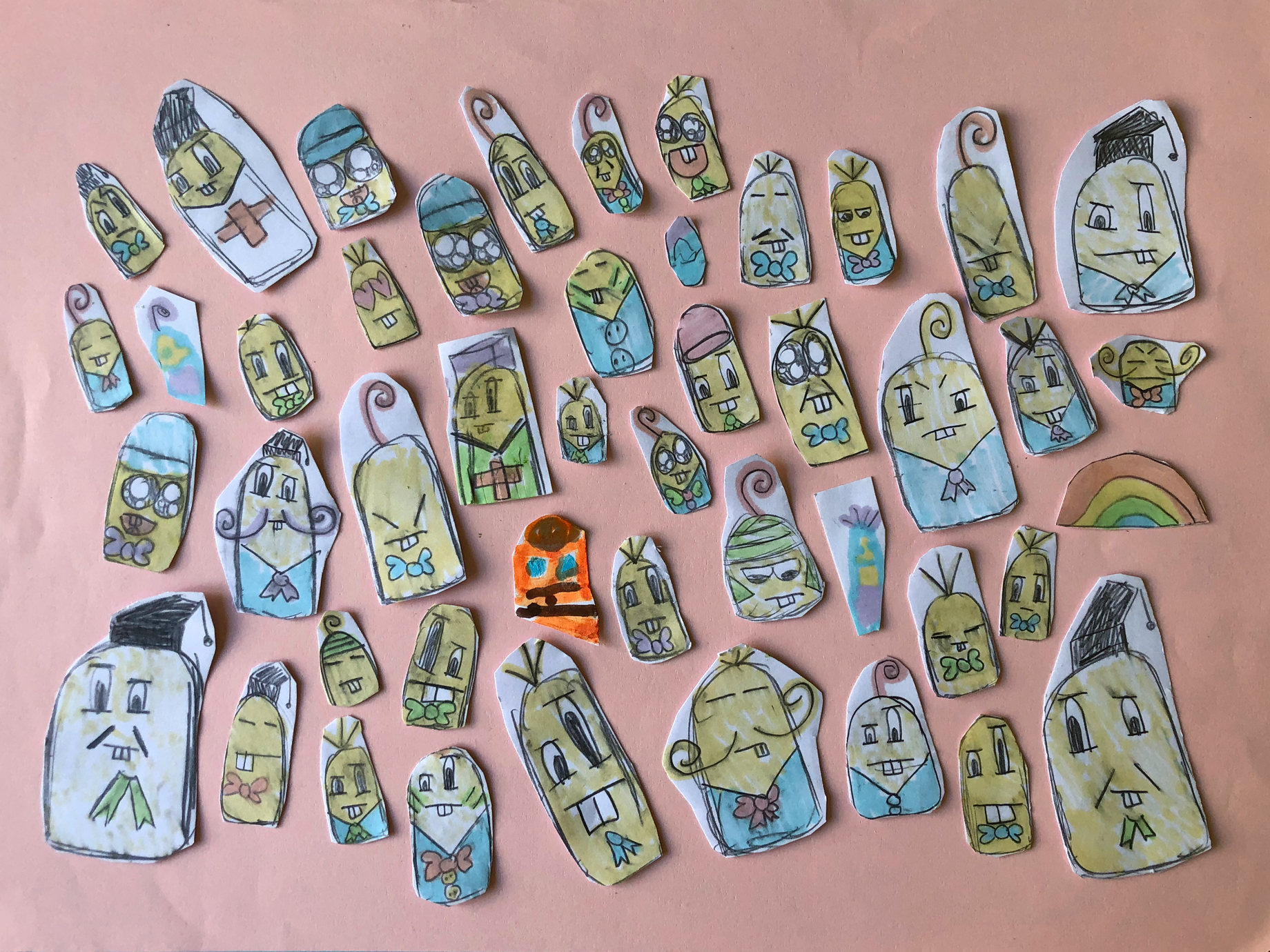 colección de de pegatinas de la familia gominola